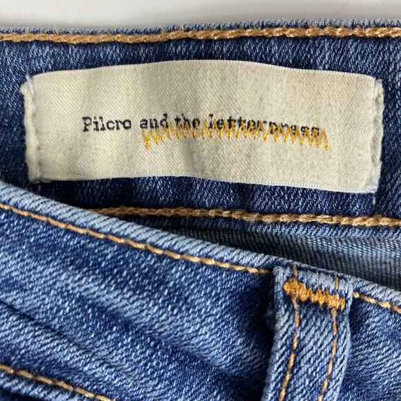 Pilcro and the Letterpress Mid Rise Jeans Skinny Anthropologie Blue Womens Sz 25 - Picture 9 of 12